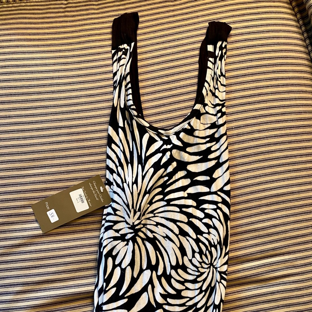 Black and White Avatar Fair Trade Maxi Dress (New)